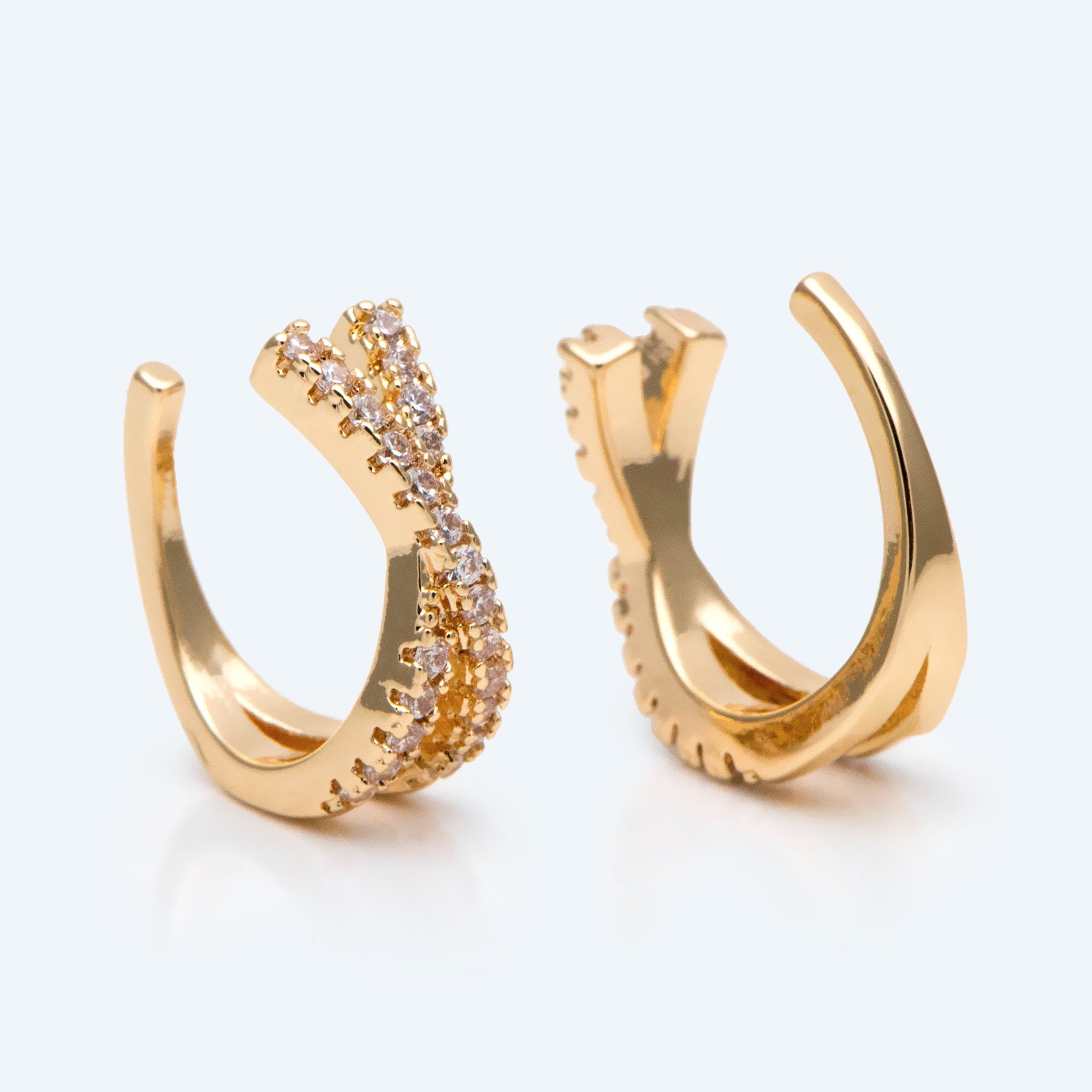 4pcs CZ Pave Ear Cuff, Cartilage Ear Cuff, Dainty Earcuff Earring (GB-1335-C)
